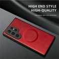 thumbnail image 2 of Allytechgroup Magnetic for Samsung Galaxy S24 Ultra Case, Compatible with MagSafe Support Magnetic Car Phone Mount PU Leather Slim Phone Case for Women Men for Samsung Galaxy S24 Ultra, Winered, 2 of 10