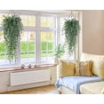 thumbnail image 3 of Zukuco 1PCS Artificial Hanging Plants Faux Eucalyptus Leaf Greenery Vine Outdoor UV Resistant Plastic Plants Home Garden Wedding Party Indoor Outdoor Decorations (Purple), 3 of 5
