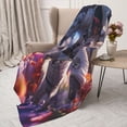 thumbnail image 3 of Fuzoiu Astronaut In Cosmic Garden Print Flannel Throw Blanket,Light Weight Warm Decorative,Throw Blanket Cover for Sofa, Couch, Bedroom,Travel-60"x50", 3 of 6
