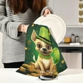 thumbnail image 6 of Coolnut St. Patrick's Day Cute Dog and Gold Coins Kitchen Dish Towel Set 1Pcs,Dishcloths Sets Fast Drying Kitchen Towels Tea Towels Gift Set for Drying Cleaning Cooking Baking666 Wash cloth, 6 of 7