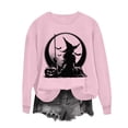 thumbnail image 5 of Jsaierl Womens Halloween Sweatshirts Funny Witch Graphic Pullovers Fall Holiday Round Neck Long Sleeve Sweater Tops Halloween Party Supplies, Sizes S-2XL, 5 of 7