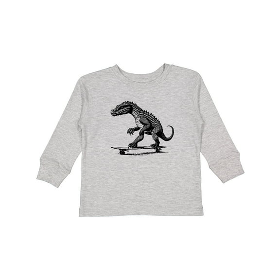 Inktastic Funny Alligator on Skateboard Boys Long Sleeve Toddler T-Shirt