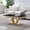 Gold Black, variant on 47"L Diamond Base Coffee Table, Stainless Steel Mirror Finish, Marble-Look Top for Modern Living Room
