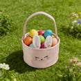 thumbnail image 4 of Easter Bunny Ear Basket - Cute Egg & Gift Storage Bag For Easter Hunts & Parties, Durable Reusable Design, Perfect Easter Decorations & Year of The Horse Festive Essential, 9*5.5in, Pink, 4 of 6