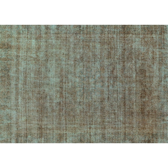 Ahgly Company Machine Washable Indoor Rectangle Abstract Turquoise Blue Modern Area Rugs, 5' x 7'