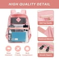 thumbnail image 5 of SANMADROLA Clear Backpack Heavy Duty, PVC See Through Book Bag for School Stadium Approved Transparent Backpack, Pink, 5 of 8