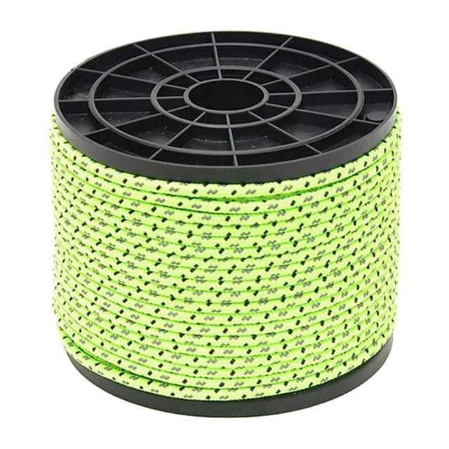 Cuerda de 50m Verde fluorescente Reflectante Guyline Cuerda para Tienda Cuerda de nailon Macarena Tienda de lona
