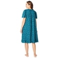 thumbnail image 2 of Dreams & Co. Plus Size Short Floral Print Cotton Gown, 2 of 6