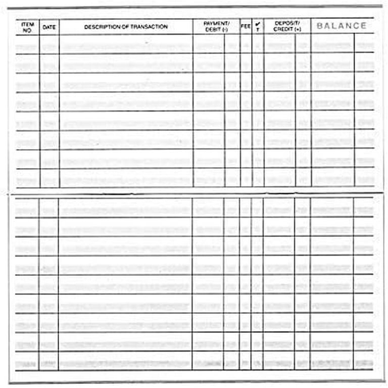 12 Check Registers with 24/25/26 Calendars for Personal Checkbook - Easy to Fit inside Wallet, Large Print for Savings - Walmart.com for Free Printable Personal Check Register