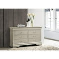 thumbnail image 2 of Passion Furniture Louis Phillipe 2 6-Drawer Silver Champagne Dresser (33 in. X 16 in. X 57 in.), 2 of 5