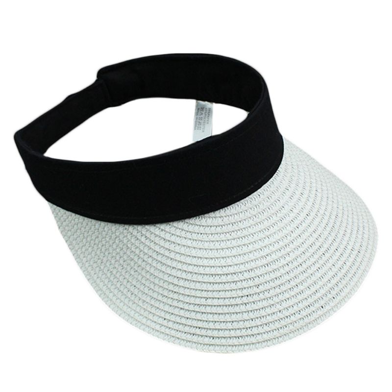 Girls Summer Straw Weave Sun Visor Hat 