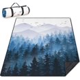 thumbnail image 1 of Forest Picnic Blankets Waterproof Foldable Picnic Blanket 80"x 80" Picnic Mat 3-Layer Thicking Outdoor Picnic Blanket Sandproof Lightweight Beach Picnic Blanket with Strap Machine Washable, 1 of 5