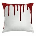thumbnail image 1 of Horror Throw Pillow Cushion Cover, Flowing Blood Horror Spooky Halloween Zombie Crime Scary Help me Themed Illustration, Decorative Square Accent Pillow Case, 24 X 24 Inches, Red White, by Ambesonne, 1 of 2