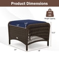 thumbnail image 3 of Gymax 2 Pieces Outdoor Patio PE Wicker Ottomans w/ Removable Cushions Footstools Navy, 3 of 10