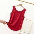 thumbnail image 2 of Lixiuxyad Adjustable Strap Tank Tops Women's Casual Round Neck Camisole Tank Top For Home And Leisure Wear Comfortable Stretchy Soft Basic Layering Piece(Red XXXL), 2 of 3