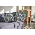 thumbnail image 5 of Tropics Throw Pillow in Dark Blue on Gray 16x16, 5 of 5