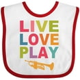 thumbnail image 3 of Inktastic Live Love Play the Trumpet Boys or Girls Baby Bib, 3 of 4