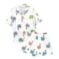 thumbnail image 4 of Women's Easter Pajamas Rabbit Print Pattern Short Sleeve Shorts White S, 4 of 5