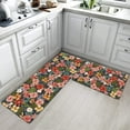thumbnail image 2 of Floral Anti Fatigue Kitchen Mat Set of 2,Farmhouse Kitchen Rugs and Mats,Waterproof Non Slip Memory Foam Cushioned Comfort Kitchen Floor Mat,Padded Kitchen Mats for Standing 17‘‘x30‘‘+17‘‘x47‘‘, 2 of 6