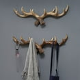 thumbnail image 6 of Sunshy Vintage Cast Iron Deer Antlers Wall Mounted Hooks | Antique Finish Metal Clothes Hanger Rack W/Hooks for Coats, Jackets, Purses and More | Includes Screws and Anchors, Antique White, 6 of 9
