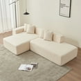 thumbnail image 4 of 105.51'' Modular Sectional Sofa Couch for Living Room, Sherpa Fabric L-Shape Couch, 5 Seater Modern Corner Sofa Couch with Chaise Lounge, Comfy Couch Without Installation,Beige, 4 of 9