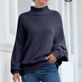 thumbnail image 4 of Ediodpoh Womens Sweaters Knit Batwing Sleeve Roll Neck Europe America Style Cozy Winter Navy XXXXXL, 4 of 6