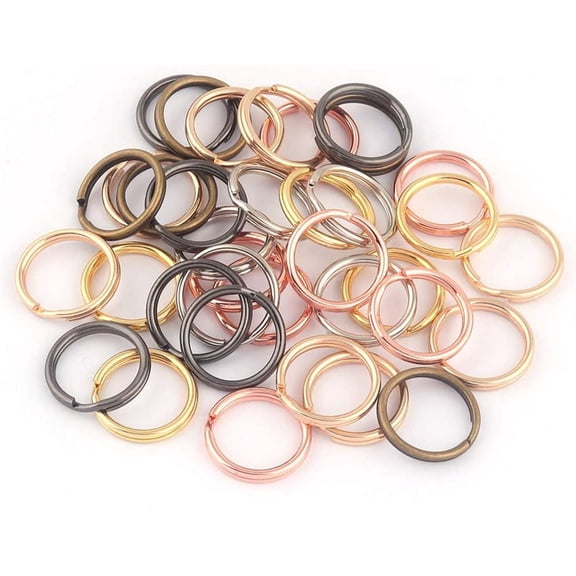 15mm Rose Gold Round Split Key Rings Key Chain Jewelry Charm Clasp Supplies,Small Jump O Rings Loop Metal Key Ring Pendant,Key Fob Hardware 100pcs (Bronze)