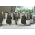 thumbnail image 4 of Ambesonne Cat Throw Pillow Cover Pack of 4, Realistic Cool Kitty Mysterious, 4 Pcs-18" x 18", Grey and Charcoal Grey, 4 of 5