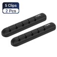 thumbnail image 1 of L16 Cable Organizer Silicone USB Cable Winder Desktop Tidy Management Clips Cable Holder for Mouse Headphone Wire Organizer 5 Clips - 2 Pieces, 1 of 6