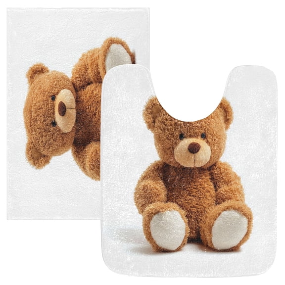 IAUYY 24x16 Inch Bath Mat Thick Soft Plush Shower Mat TPR Backing Material Non Slip Bath Mats for Bathroom for Tub Shower Hotel Teddy Bear