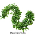 thumbnail image 2 of TACILIP 24 Pcs Simulation Radish Leaf Decoration Christmas Home Decoration Green Wall Hanging Decoration Mantel Tabletop Porch Decor 7.22Ft/pc Room Decor, Gifts for Him, 2 of 6