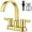 Brushed Gold, variant on Bathroom Faucets for Sink 3 Hole,4 Inch Centerset Waterfall Faucet 2 Handle for Bathroom Sink with Pop-Up Drain and Supply Lines Polish Chrome