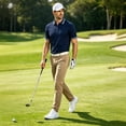 thumbnail image 4 of Fexilor Men's & Big Men’s Pique Polo Shirt Short Sleeve with Quarter-Zip Collar, Sizes S-3XL, 4 of 10
