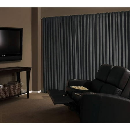 Velvet Drapery - Absolute Zero Velvet Room Darkening Home Theater Curtain Panel