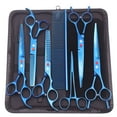 thumbnail image 4 of Kit de tijeras de aseo para perros dragón púrpura, tijeras curvas de acero inoxidable para mascotas de 7 "y 6,5", tijeras de adelgazamiento, tijeras rectas Chunker Z3002, 4 of 4