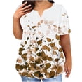 thumbnail image 1 of Hauts d'Été pour Femmes, Hauts Décontractés d'Été pour Femmes, T-Shirt à Manches Courtes Imprimé Col Rond Ample, Hauts à Manches Courtes pour Femmes, Hauts à Manches 3/4 pour Femmes, 1 of 5