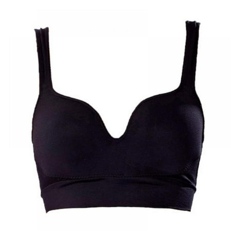 

Baywell Women s Wire-Free Activewear Mid Impact Molded Cup Seamless Sports Bra Black 34/75BCD 36/80A