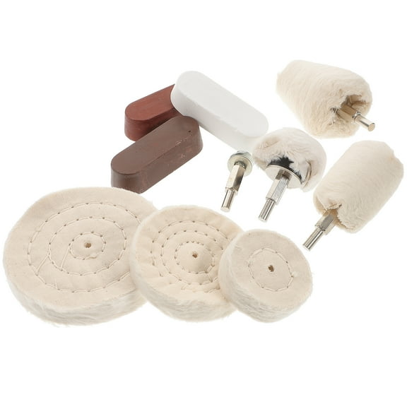 DINHEAROM 10Pcs Metal Buffing Polishing Pad for Drill Glass Polishing Kit
