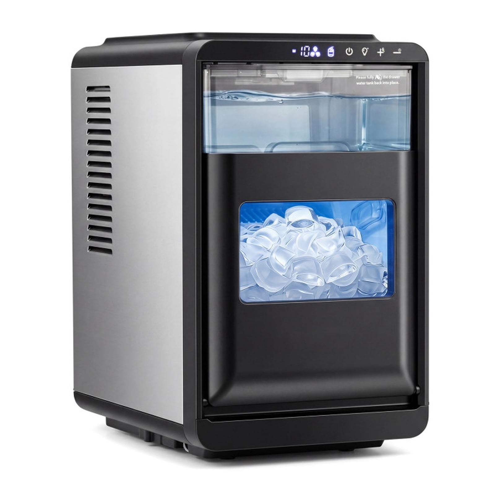 RUIE Crescent Ice Maker Countertop 26 lbs/24H, Portable Ice Machine with 11 Thickness Levels Self-Cleaning and Timer for Home Bar Kitchen, Grey