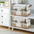 thumbnail image 2 of Yayeee Foldable Storage Basket for Shelves with Handles Set of 2 Waterproof Cloth Bins, Halloween Pumpkin Field, 2 of 7