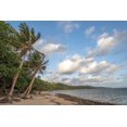 thumbnail image 2 of Merrill Images 14x11 White Modern Wood Framed Museum Art Print Titled - Fiji-Viti Levu Beach with palm trees and white clouds, 2 of 4