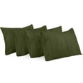 thumbnail image 1 of Fundas de almohada Utopia Bedding Queen, paquete de 4 unidades, microfibra, color oliva, 1 of 7