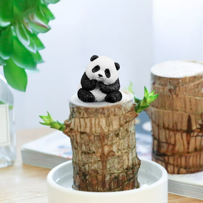Mini Brazil Lucky Tree Resin Panda Statue for Lucky Brazilian Wood