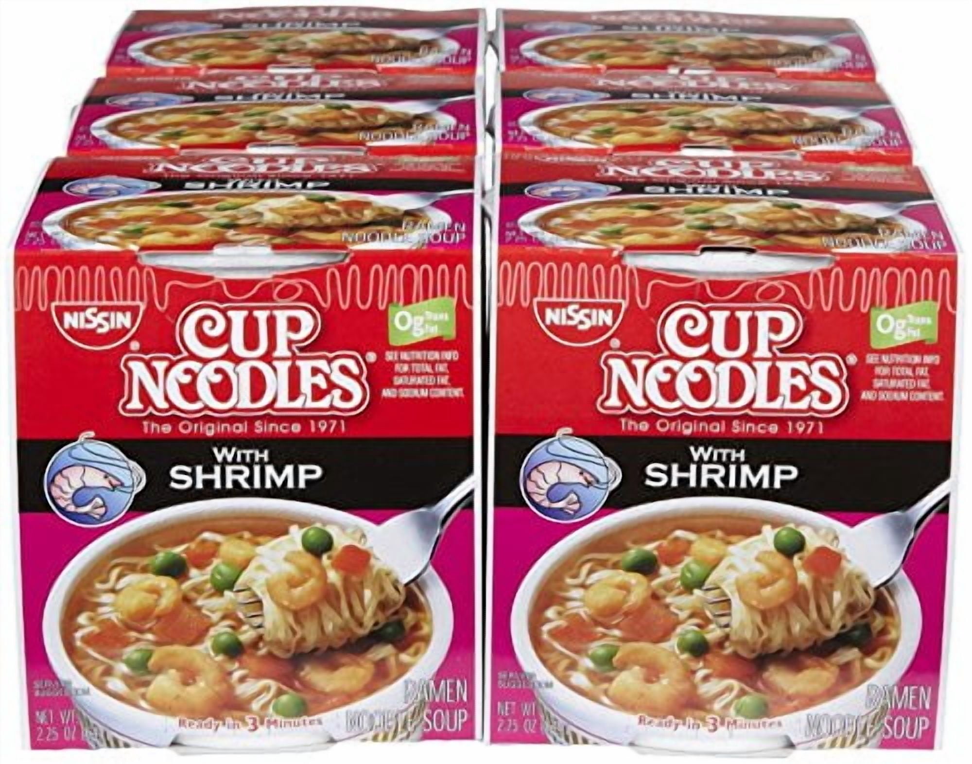 Nissin The Original Cup Noodles with Shrimp Ramen Noodle Soup, 2.25 oz, 6 count