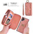 thumbnail image 6 of Samsung Galaxy Note 10 Plus Wallet Detachable Case, Dteck Zipper Purse Phone Case Multi-functional Folio Flip Leather Removable Magnetic Back Cover For Samsung Galaxy Note10+, Pink, 6 of 10