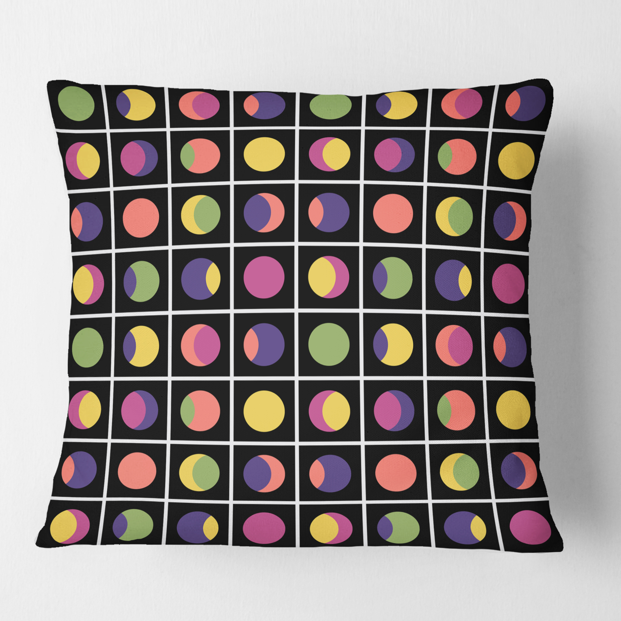 Designart Retro Circular Moons' Mid-Century Modern Throw Pillow - 16x16
