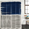 thumbnail image 2 of Navy Blue Striped Shower Curtain, Waterproof Shower Curtains for Bathroom, Farmhouse Stripes Modern Abstract Art Washable Fabric Bathtub Curtain Set Bath Decor with 12 Hooks Standard 72"x72", 2 of 8