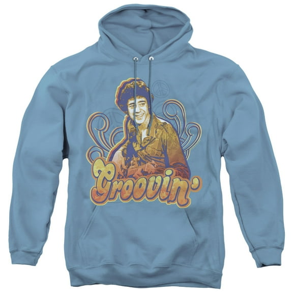 Brady Bunch Groovin Adult Pullover Hoodie Sweatshirt Carolina Blue