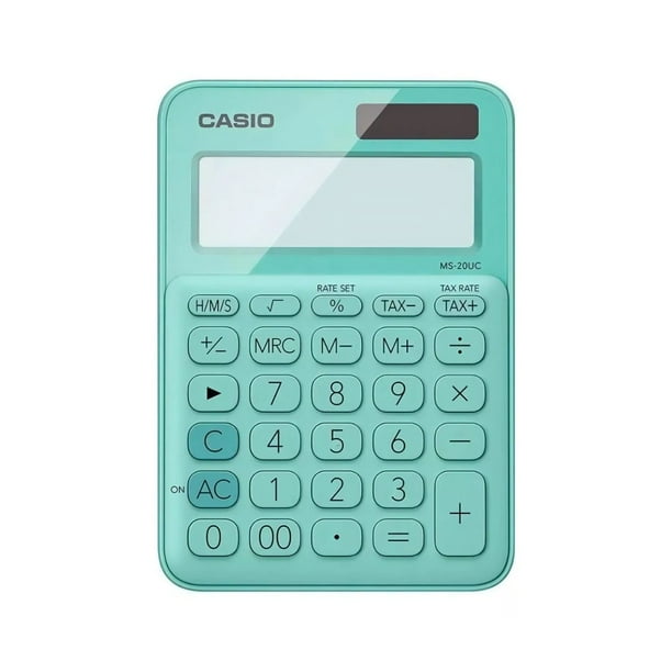 Calculadora Tipo Mini Escritorio Casio 12 Dígitos Verde Claro, Papeleria, Escuela, Oficina, Educación
