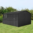 thumbnail image 6 of 10x12 Ft Metal Outdoor Storage Shed with Window & Vents, Heavy-Duty Garden Tool Shed with Hinged Door Padlock & Wall Hooks, Waterproof Backyard Organization Shelter for Lawn Equipment, 6 of 6